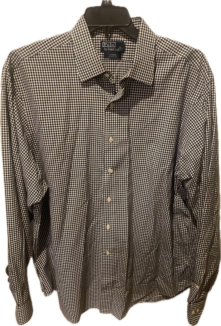 Title: Polo Ralph Lauren Curham Classic Fit Black Gingham Button Down Shirt XXL